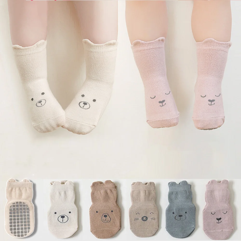 Toddler Sock Set - 3 paires/ensemble infantile bébé filles anti-dérapant