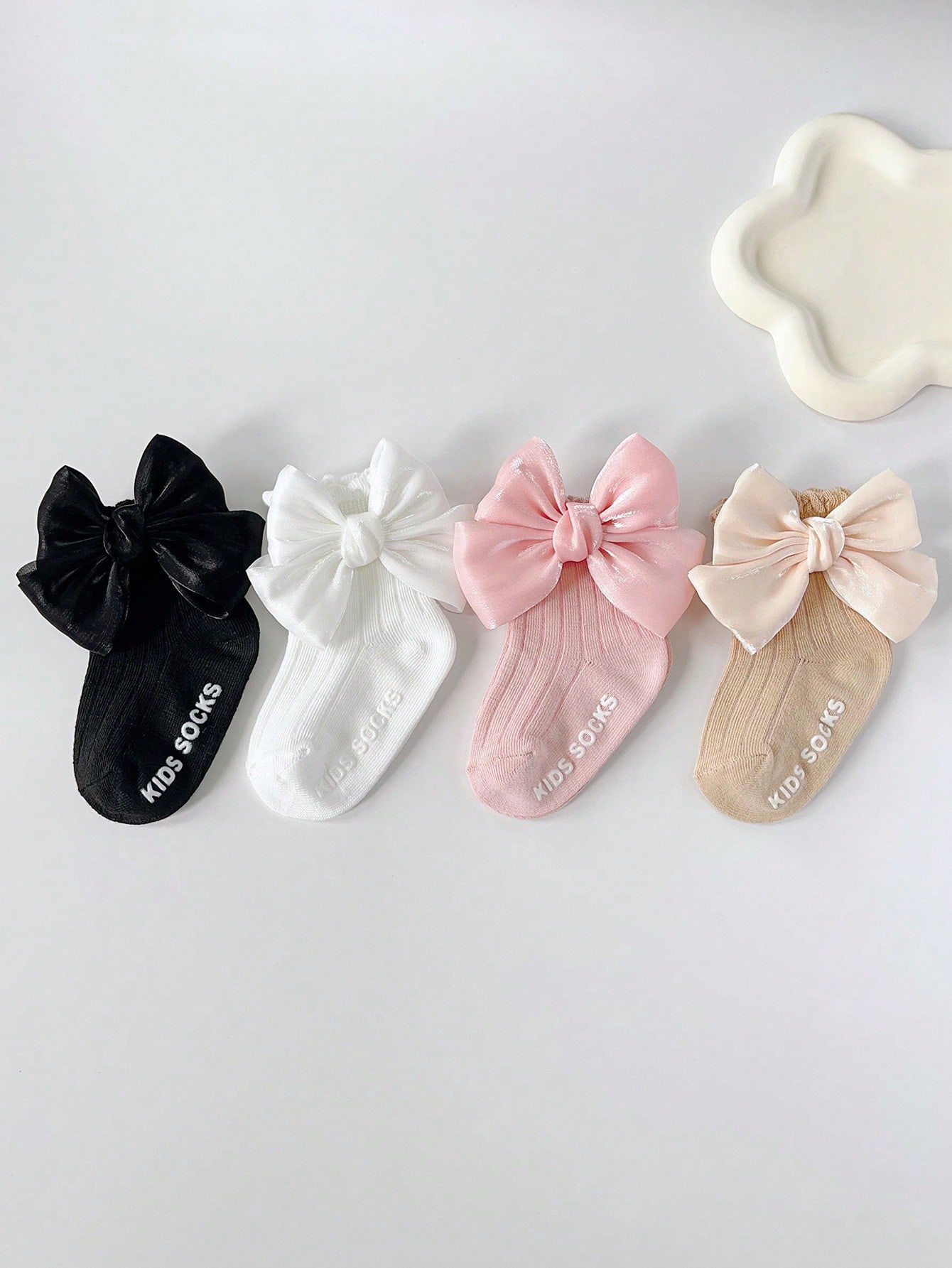 Toddler Sock Set - 4 paires de chaussettes antidérapantes souples