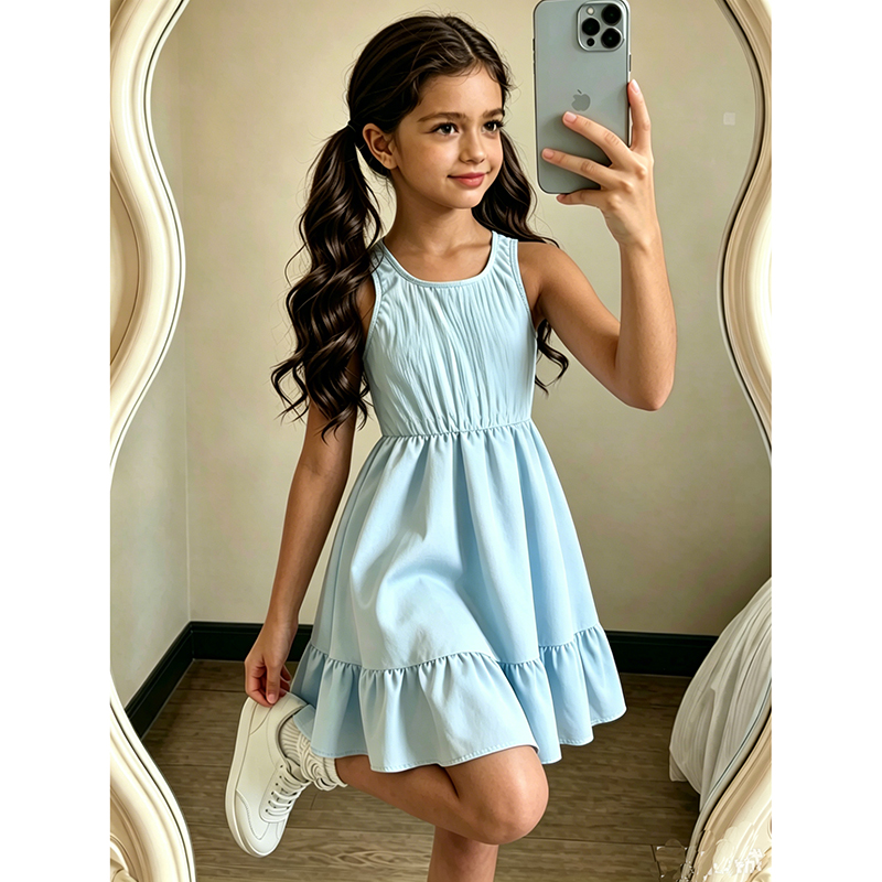 Robe trapèze sans manches bleu - Baby Clothing Korea avis et prix