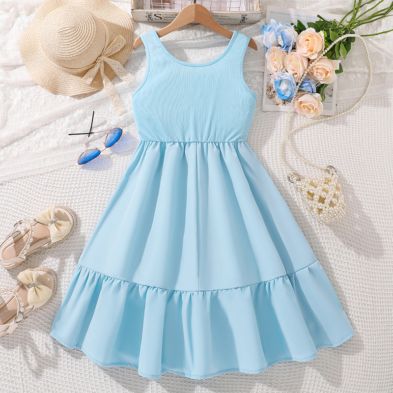 Robe trapèze sans manches bleu - Baby Clothing Korea avis et prix